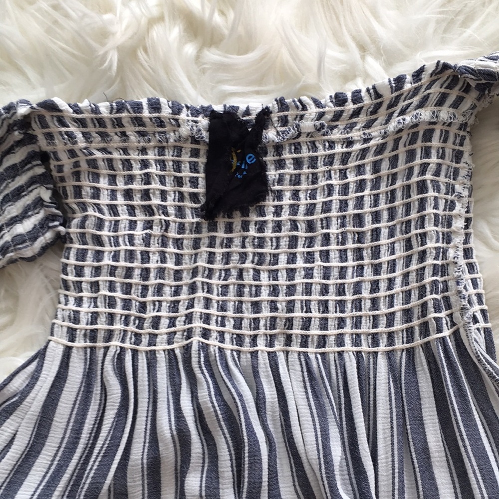 Blue Life Blue/White Straps Bell Sleeves Top - Picture 9 of 11